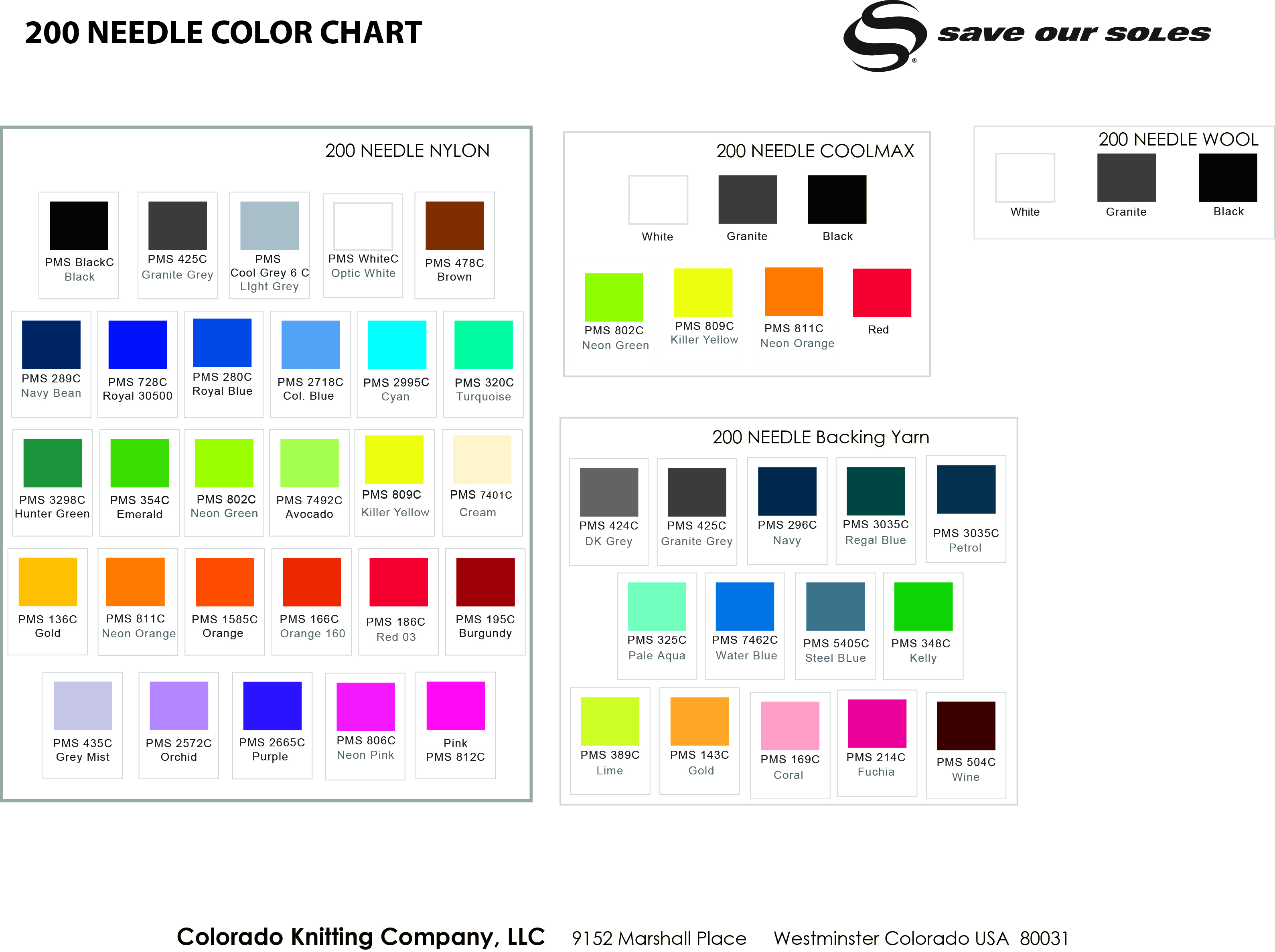 Sock Color Chart